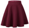 Dressever Damen Basic Vielseitige Dehnbaren Informell Casual Mini Hohe Taille A-Linie Tennisrock Tanzrock Burgundy X-Large