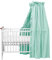 balbina Baldachin 100% Baumwolle, Deko-Set für Kinderbett, Betthimmel mit Rüsche & Schleife, Moskitonetz für Babyzimmer, Undurchsichtiger Bettvorhang ohne Himmelstange, 240 x 165 cm, Mint