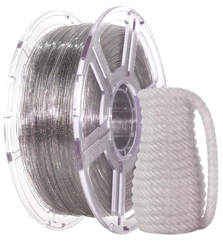 FLASHFORGE PLA-Filament, 1,75 mm, glitzernd, klar, 3D-Drucker-Filament mit buntem Glitzer, 1 kg Spule, Maßgenauigkeit +/- 0,02 mm, schimmerndes 3D-Druck-Filament für einzigartiges Finish