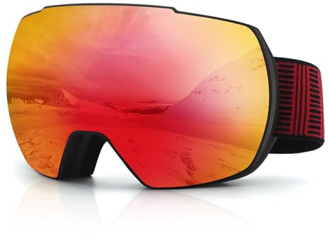 DUDUKING Skibrille Frauen Männer, Sphere Snowboard Brille für Erwachsene Jugendliche,Anti Fog Doppelte Linse UV 400 Schutz Skibrille Helm kompatibel für Skifahren Motorrad Radfahren Skaten