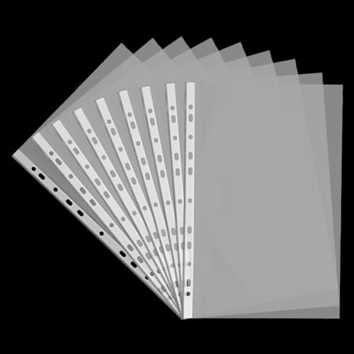 APACALI 400 Stück Klarsichthüllen A4, 0.05mm Prospekthüllen A4 mit Lochung, Extra Stark Klarsichtfolien A4, Oben Offen Klarsichthüllen A4 glasklar, Sicht-Hüllen Plastikhülle für A4 Ordner Dokumente
