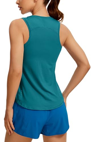 CRZ YOGA Damen Sport Tank Top Racerback Ärmelloses Yoga Oberteile Sommer Fitness Tops Gym Leichte Sporttop Grüne Jade 42