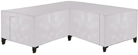 Gartenmöbel Abdeckung, L-Form Lounge Abdeckung Wasserdicht Rattan Sofa Abdeckung, Für Gartenmöbel Sitzgruppe Ecksofa Eck-Loungegruppe Abdeckplane (250x250x100cm,Silber)