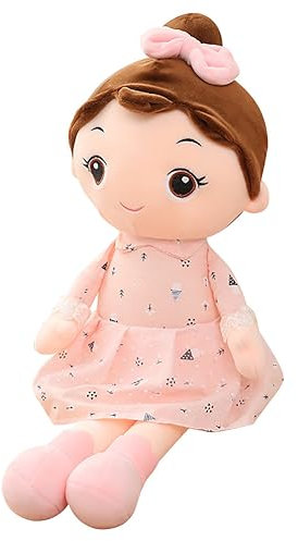 JAWSEU Kuschelpuppe Weiche Stoffpuppe, 45CM Mädchen Plüschpuppe Gefüllte Puppen mit Kleidung Haaren Niedliches Prinzessin Fee Stofftier Fee Spielzeug Weihnachten Geschenk Für Baby Kinder