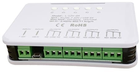ieron Smart Relay WiFi-Schalter 4-Kanal-Fernschalter, selbstsperrend/Timer, WLAN-Schaltermodul, kompatibel mit Alexa G00gle Assistant eWeLink