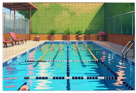 Flamingo and Swimming Pool Jigsaw Puzzles1000 Piece Educational Intellectual Wooden Puzzles, Fun Puzzles, Stress Relieving Puzzles
