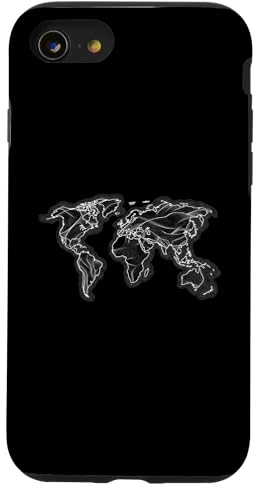 Hülle für iPhone SE (2020) / 7 / 8 Weltkarte, Minimalistisch
