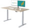 Ergofino höhenverstellbarer Schreibtisch 160x80 cm, elektrisch Schreibtisch mit GS-Zertifiziert, 2 Motoren, 3-Fach Teleskop, 3 Memoryfunktion, Gestell Grau inkl. Nussbaum Tischplatte