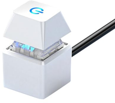 MOLERRI Computerschalter, PC-Motherboard, Externer, LED-Licht, EIN-/Ausschalter, Quadratischer Knopf, 2 M Verlängerungskabel, Einfache Installation, Einfach zu Verwenden,