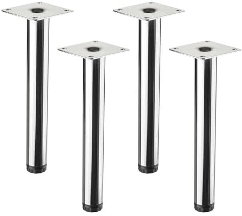 4 pièces SOTECH Pieds de meuble LIMA hauteur 200 mm, Ø 25 mm réglables en hauteur 10 mm chrome poli Pieds de vitrine Pieds de socle Pieds d'armoire
