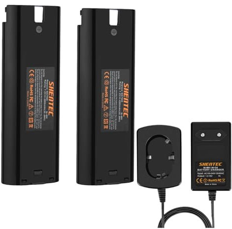 [2 Stück] Shentec 7.2V 4500mAh NI-MH für Makita 7000, 7002, 7033, 191679-9, 632002-4, 632003-2, 192532-2,192695-4 Akku, + Ladegerät