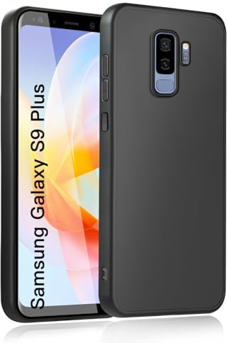 wsiiroon Handyhülle für Samsung Galaxy S9 Plus Hülle, Stoßfest Kratzfest, Anti-Fingerabdruck, Anti-Rutsch Fallschutz Schutzhülle, Anti-Öl, Unterstützt kabelloses Laden für Samsung S9+ Case (Schwarz)