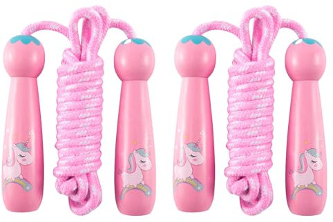 HTTDSLF Corde à sauter réglable pour enfants de 2,6 m, Corde à sauter pour enfants avec poignée de dessin animé, Corde à sauter de vitesse licorne, Jump Rope en coton Pour Garçon Fille Fitness