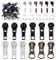 39 Teiliges Metall Reparaturset Für Reißverschlüsse #5 Schieber Mit Zug 12 Stück Reißverschlusskopf Schieberhalter Box Einsteckstift 6 Sets Obere Und Untere Stopper Reißverschlüsse Kopf Für Jacke