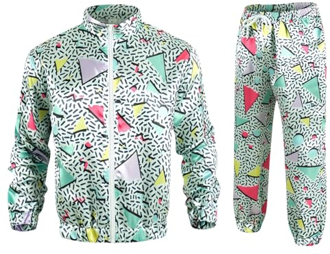 Generisch Party Fashion - Kostüm Trainingsanzug, 80er Jahre Outfit, Jogginganzug, Bad Taste Outfit, Faschingskostüme KostüM Damen 80Er Jahre KostüM MäNner