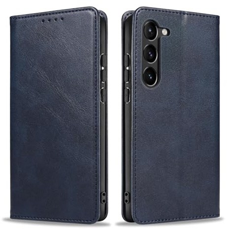LBH Handyhülle Smartphone-Hülle für Samsung Galaxy S23 Klapphülle Magnetverschluss Kartenfächer Geldfach Standfunktion Case Etui Rundumschutz Schutzhülle Blau