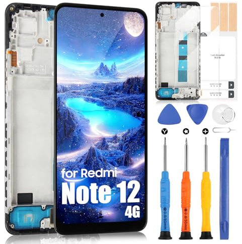 Pantalla LCD para Xiaomi Redmi Note 12 4G Pantalla para Redmi Note 12 4G Pantalla LCD 23021RAAEG 23021RAA2Y 23027RAD4I 23028RA60L Pantalla Táctil Digitalizador Asamblea Completa con Herramientas