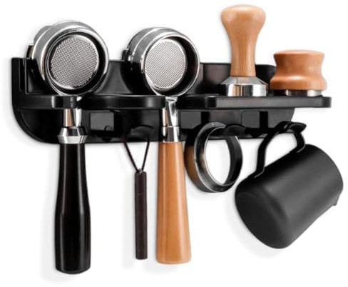 Ruioomeep 58mm Kaffee Tamperstation – Siebträger Zubehör, Barista Zubehör, Espresso Zubehör für DeLonghi Dedica, Sage Barista Touch | Tamper Station 58mm, Kaffee Organizer, Wandhalterung