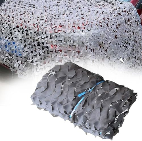 Filet de Camouflage Crème Solaire Gris, 3x6m Filet De Camouflage Militaire Renforcé, Filet D'ombrage Chasse,pour Camping, Jardin, Pergola, Bâche De Voiture