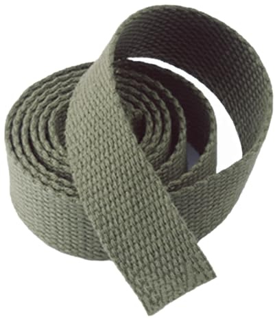 Correa de Lona de algodón,Cinta de Lona para Correas de Bolsa,Cinta de Correas para Bolsas de Equipaje de Carga de Correa,10 Yardas/Rollo, Verde Militar, 25 mm