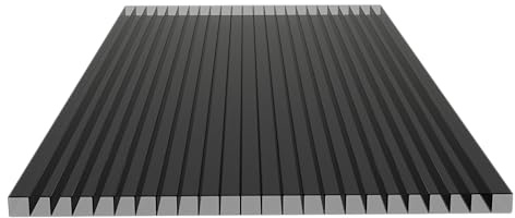 Polycarbonat-Doppelstegplatten 1200x700 mm, Rauchgrau, 4 mm – UV-beständig & wetterfest – Gewächshausplatten/Kunststoff-Dachplatten für Terrassenüberdachung & Carport