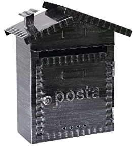 ARREGUI Rustica D-2202 Buzón Exterior Vintage Metálico Tamaño S (Correo DIN A5) | Buzón de Pared Pequeño | Buzón de Correo de Estilo Rústico | Decorativo | Fácil de Instalar | Negro