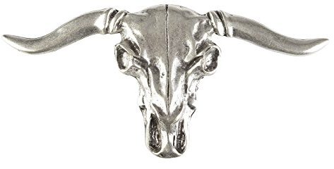 Tini - Shirts Gürtelschnalle Western Stierkopf verziert Buckle Longhorn : Gürtelschliesse Stier Skull Masse ca.: 16,5 x 7,5 cm Farbe: silber