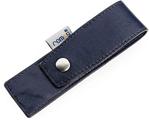 REMOS Nageletui leer aus echtem Leder zum Bestücken mit 3 Instrumenten - blau