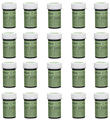 Sugarflair Spectral Mint Green Food Colouring Paste, Highly Concentrated for Use with Sugar Pastes, Buttercream, Royal Icing or Cake Mix, Vibrant Colour Dye - 25g (Pack of 20)