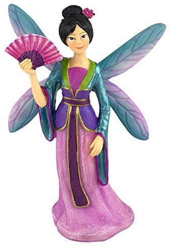 GlitZGlam Die Fee Kai, die wunderschöne asiatische Miniaturfee für Ihren Feengarten/Miniaturgarten