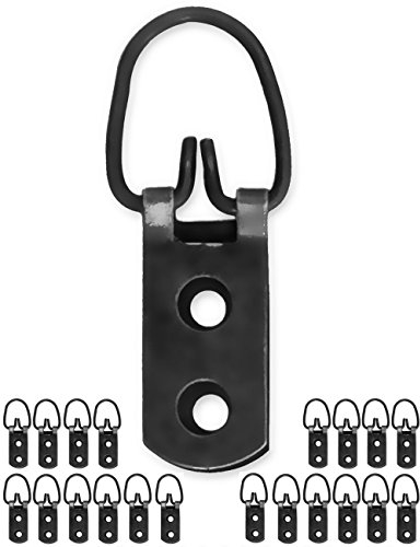 FUXXER® Lot de 20 crochets pour tableau - Antique - Œillets pour cadre et miroir - Noir