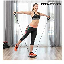 InnovaGoods® - Disco giratorio de cardio con guía de ejercicios, tonifica los músculos y quema calorías, con 3 niveles de resistencia y guía de ejercicios, ideal para el hogar y el gimnasio.