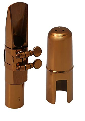 Yibuy Boitier plat pour saxophone ténor rose B avec capuchon Ligature 9#, Accessoire Saxophone