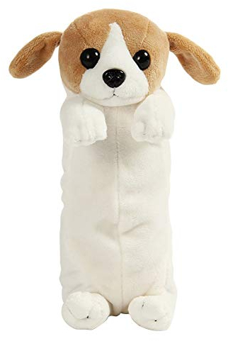 Suneast Cartoon Plüsch Hund Federmäppchen Niedlichen Mäppchen Single Fach Federtasche mit Reißverschlüss und Schnalle Stifte Etui Kosmetiktasche für Schule Büro Schulbedarf - Stil 3