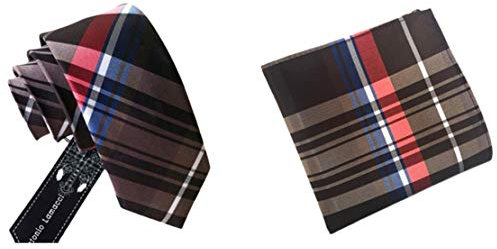 PañUelo de Corbata de Seda de Estilo Estrecho Juego de 2 Piezas Traje de Hombre a Cuadros de 6 cm Corbata de Negocios MúLtiples Colores,C