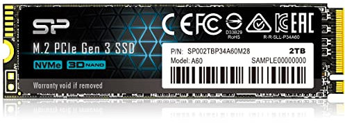 Silicon Power PCIe M.2 NVMe SSD 2TB Gen3x4 R/W up to 2, 200/1, 600MB/s Internal SSD