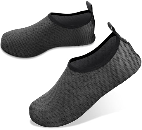 JOTO Wasserschuhe für Damen Herren Kinder, Unisex Badeschuhe Strandschuhe Quick-Dry Schnelltrockend Aquaschuhe Schwimmschuhe Surfschuhe Barfuß Schuhe Schwarz/ 39-40
