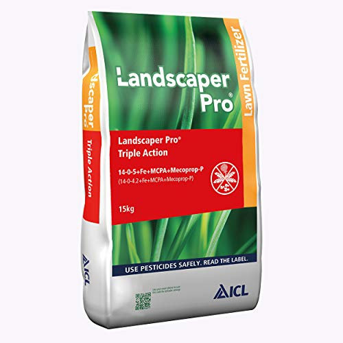 ICL 15KG Complete All in One Weed Feed Moss Killer Lawn Grass Fertiliser Pro