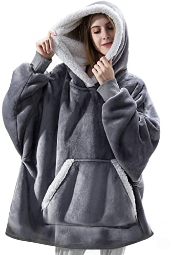 Felpa con Cappuccio Oversize, Sherpa Coperta con Cappuccio Super Morbida e Calda, Comoda Felpa Gigante con Cappuccio Anteriore Gigante Tasca Gigante per Adulti, Uomini, Donne, Adolescenti e Studenti