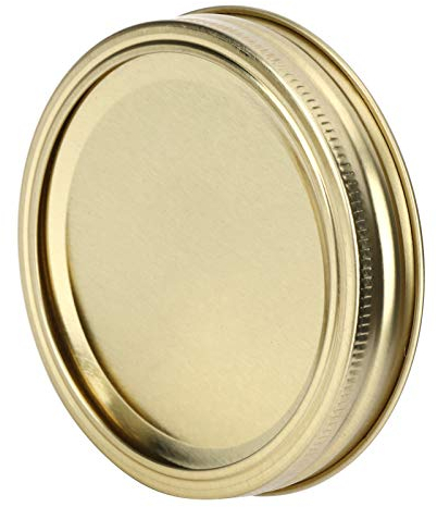 12 tapas de enlatado, tapas de tarro de masón de boca ancha de 86 mm para tarros de masón de boca ancha y regular(Oro)