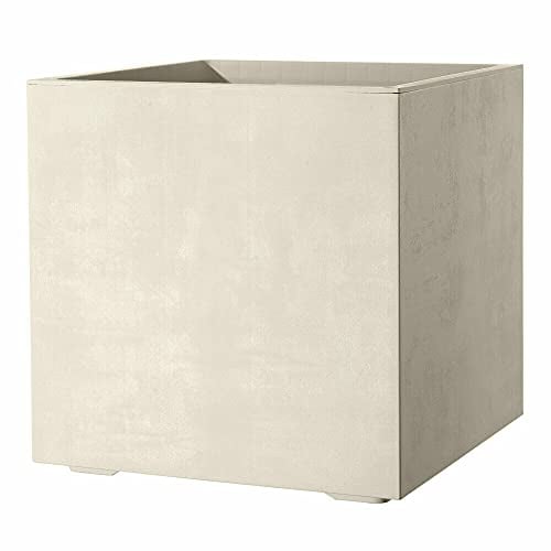 DEROMA Vase cube en plastique Millennium 25 cm perle