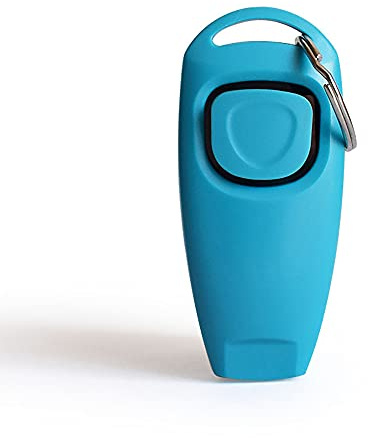 tooloflife Hundeklicker, Trainings-Clicker, Hundepfeife, Clicker, 2-in-1 Trainingswerkzeug, Himmelblau, 1 Stück