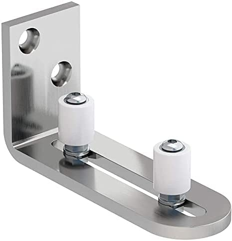 CCJH Guía de piso ajustable para puerta corrediza de granero Guía inferior de pared/puerta Acero inoxidable