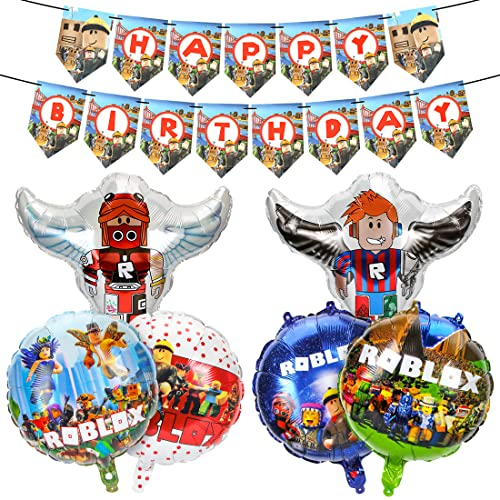 Luftballons Geburtstag, Ballon Set Geburtstag mit Happy Birthday Banner, Kindergeburtstag Deko, Partydekorationen, Party Deko Set, fur Theme Party Supplies