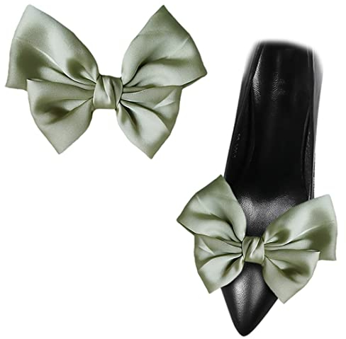 luchike Satin-Schleife Schuhclips, abnehmbar, einfarbig, elegant, für Hochzeit, Party, Schuhschnallen, Taschen, Kleidung, Haarschmuck, 2 Stück, One Size, Textil, Kein Edelstein
