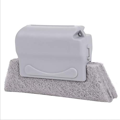 Cepillo de Limpieza Ranuras Ventanas, Limpiador Limpia Rápidamente Todas Esquinas Huecos Cepillos Riel Herramientas para Limpiar Grietas Ventanas con Almohadillas Reutilizable Profunda (Gris)