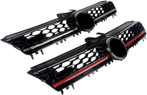 LUCKQ Auto Front Kühlergrille Frontstoßstange Radiator Kühlergrille Mittelnetz Grilles, Für VW Golf 7 GTI/GTD 2014 2015 2016 2017 Stil Auto Frontstoßstange Grill,1 Red