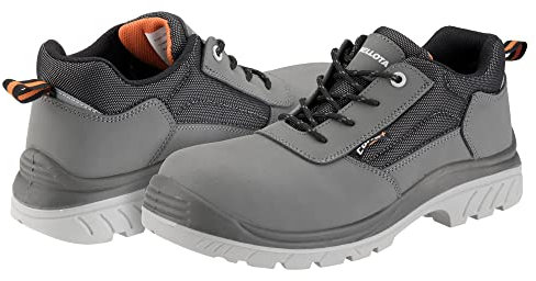 Bellota 72308GJS344 - Zapato de Seguridad Comp+ Nobuck S3 Gris de Hombre y Mujer (Talla 44) de Piel Hidrofugada Nobuck, Acolchada y con Zonas Reforzadas Antiabrasión