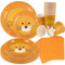 SUNBEAUTY 68 Unidades de Safari para Cumpleaños, Platos y Vasos de Papel para Fiestas Infantiles, Servilletas, Decoración con Tema de León