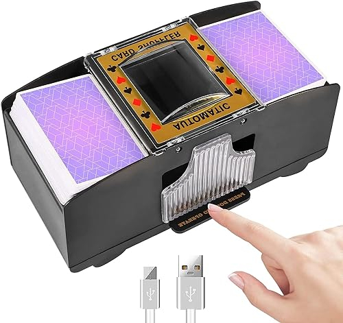 Macchina automatica Shuffler di carte, 2 carte di miscelazione elettronica, gioco a ponte della macchina Shuffler della carta, USB+batteria elettrica Shuffler di carte da gioco automatico del poker